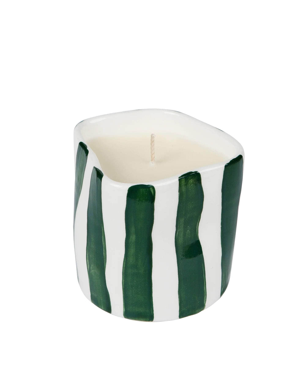 Green Striped Candle