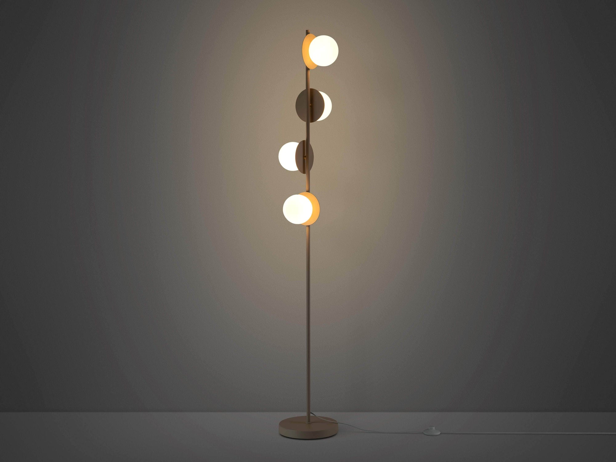 Sand opal disk floor lamp