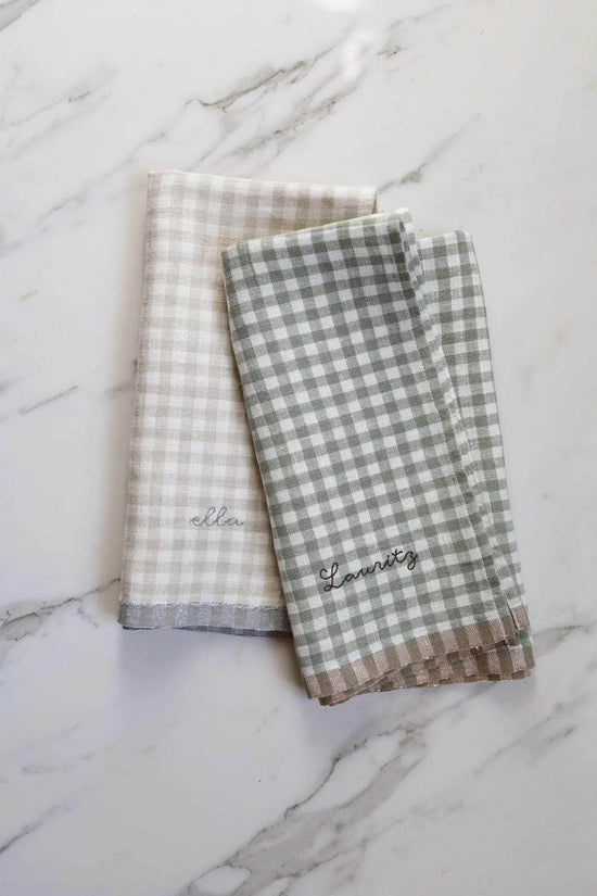 Green Gingham linen Napkin