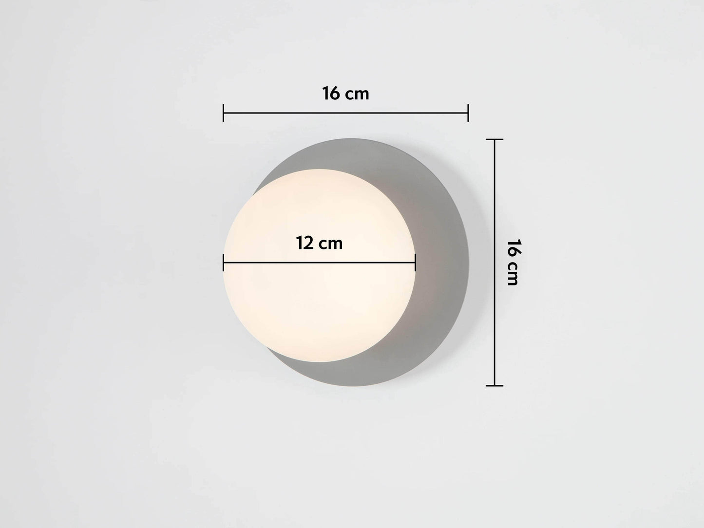 Charcoal grey opal disk wall light