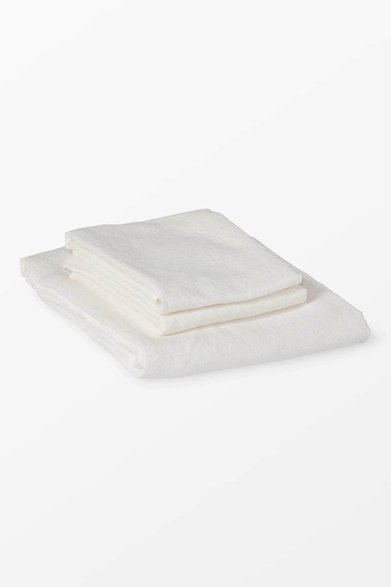 White Linen Bath Towel