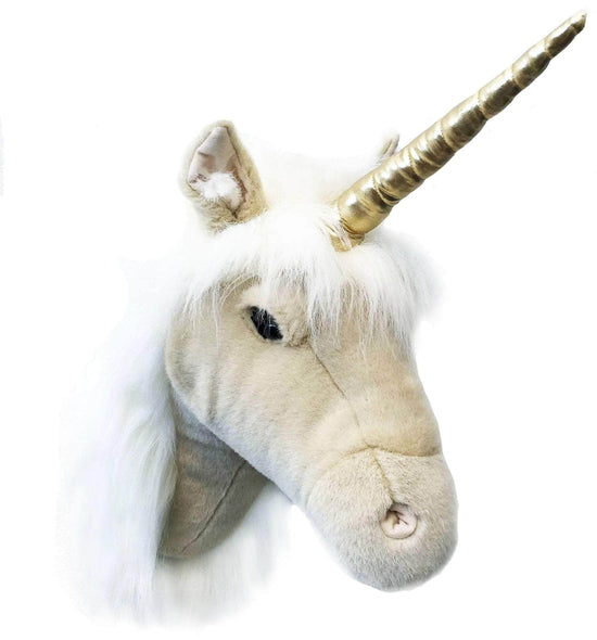 Fay the Beige Unicorn Wall Mounted Plush Head