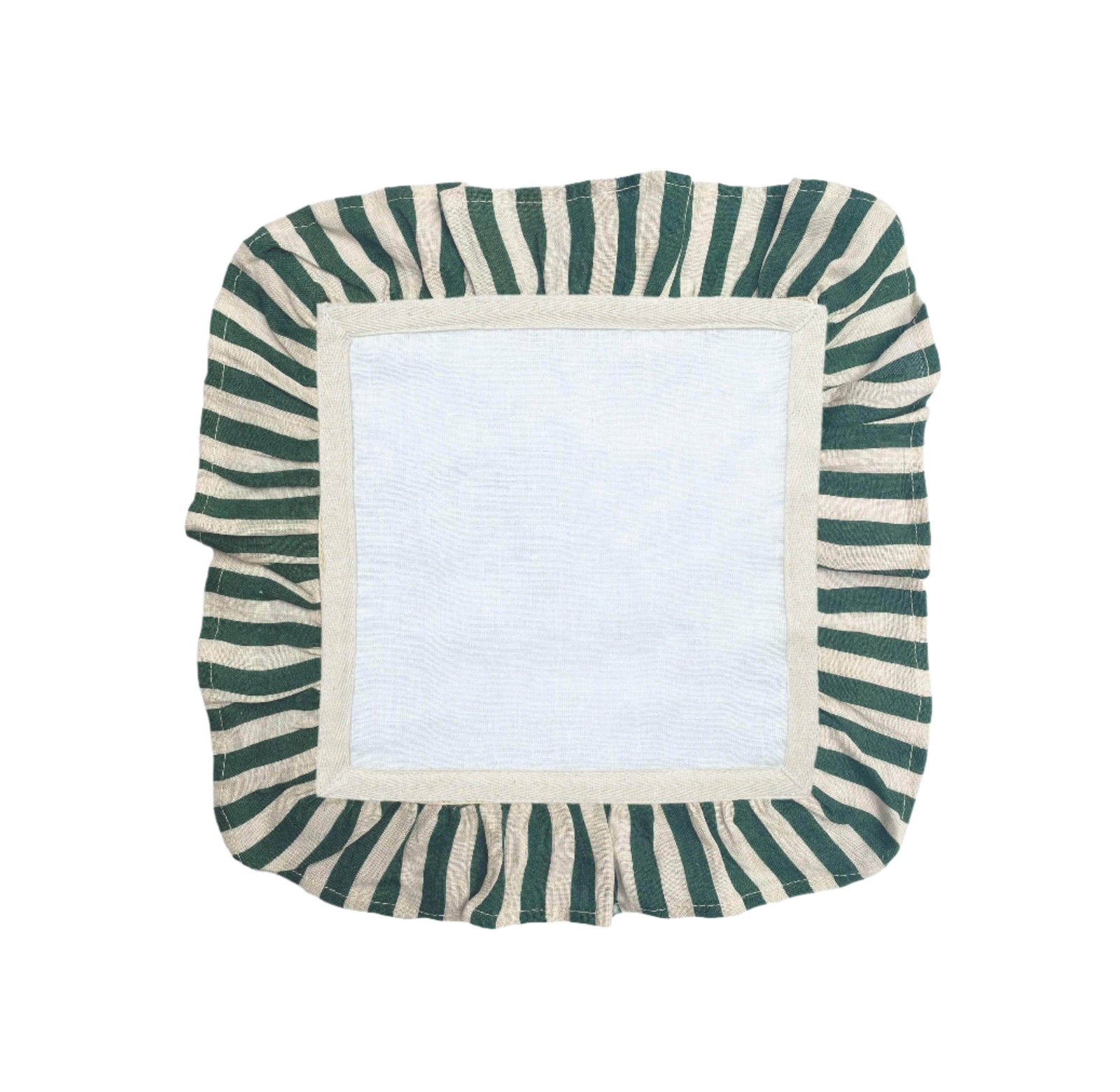 Emerald Candy Stripe - Set of Two Napkins