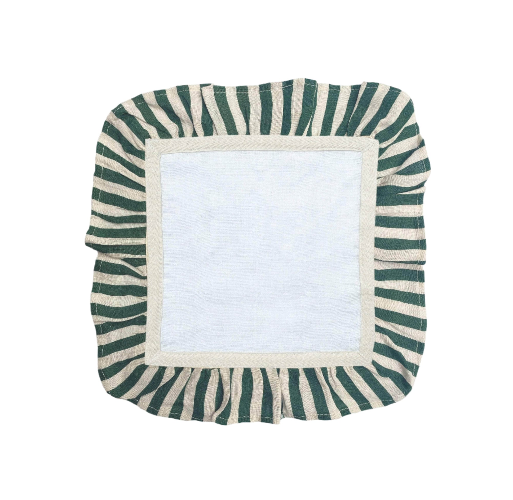 Emerald Candy Stripe - Set of Two Napkins