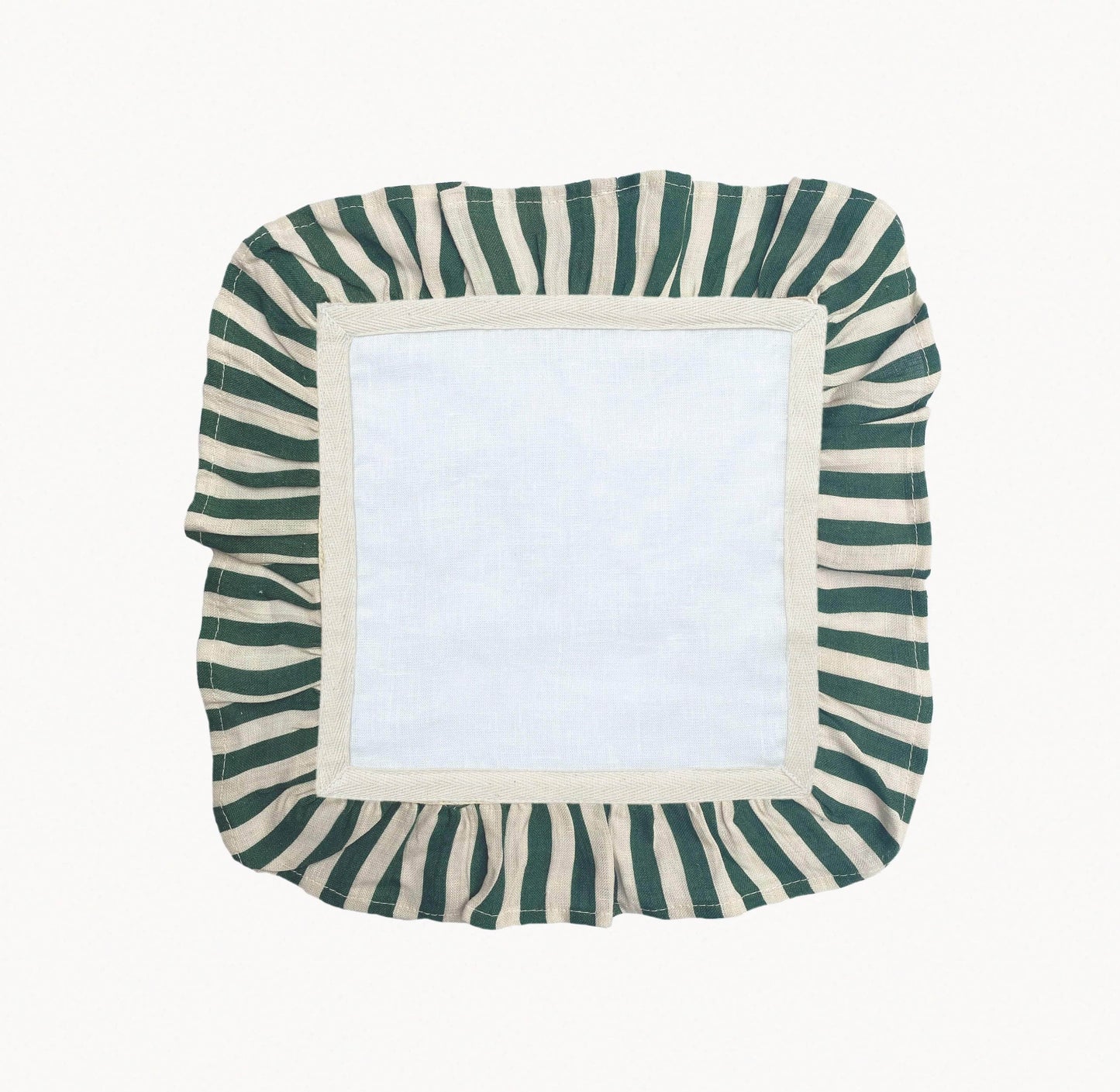 Emerald Candy Stripe - Set of Two Napkins