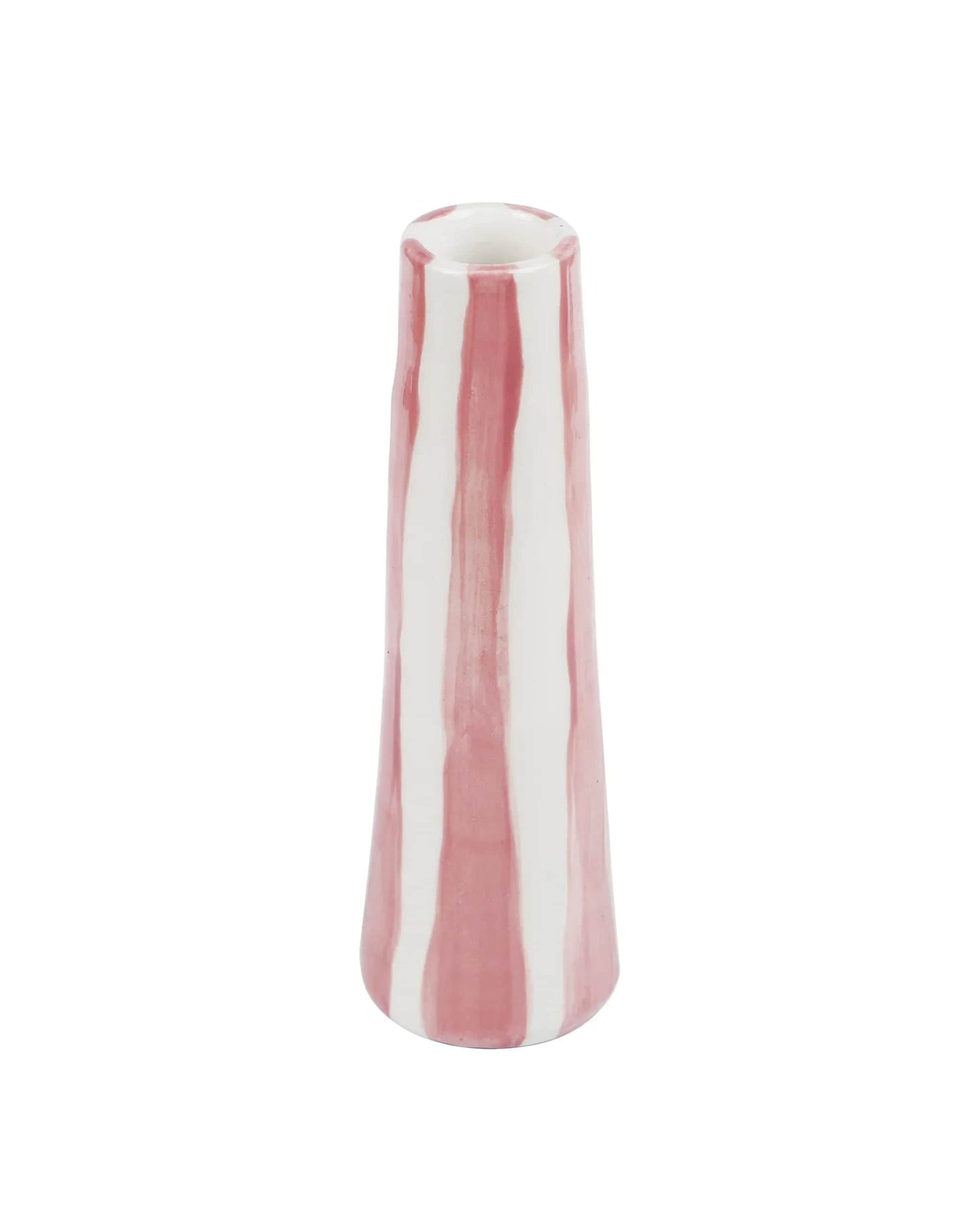 Pink & White Striped Stem Vase