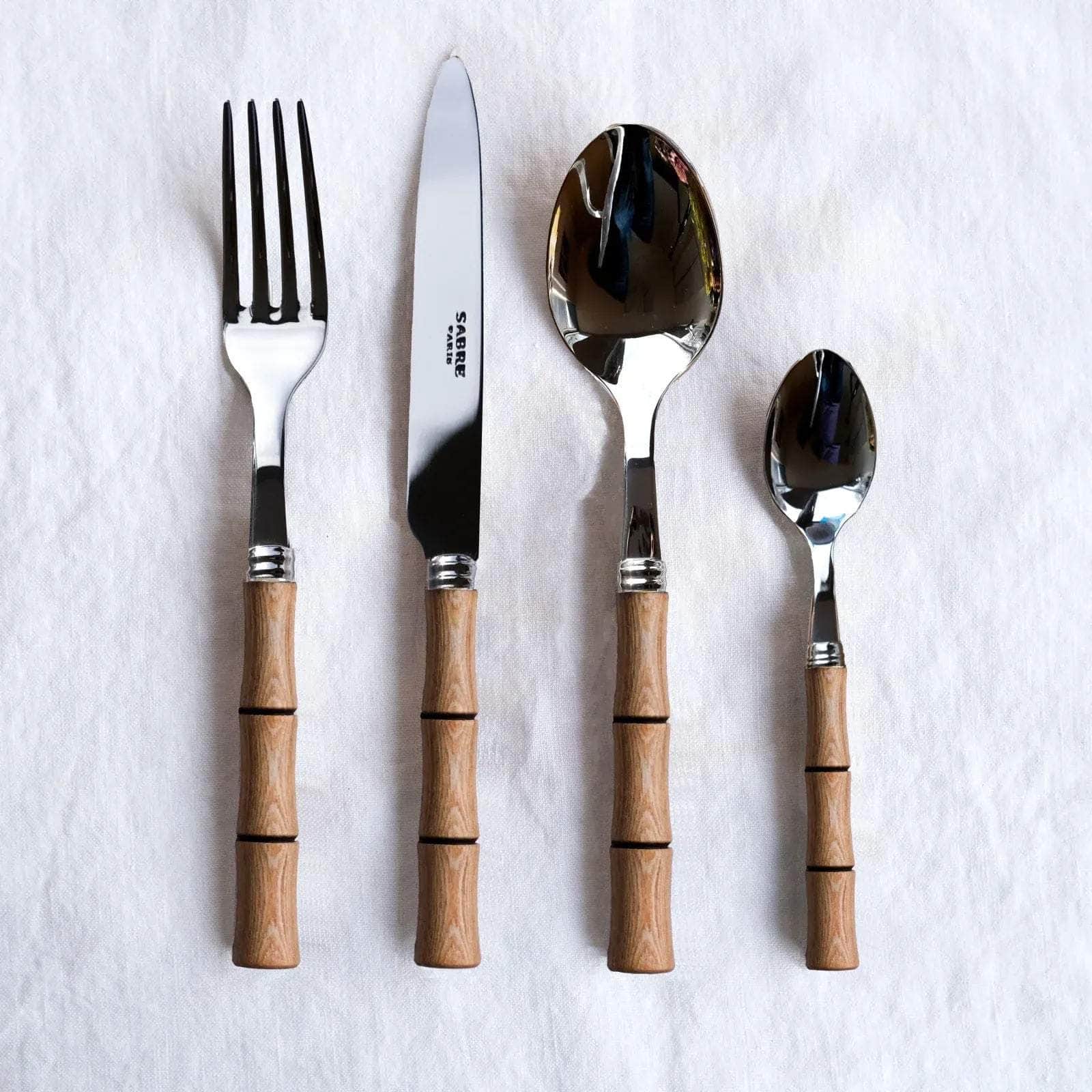 Bamboo 24Pc Cutlery Set | Light Press Wood