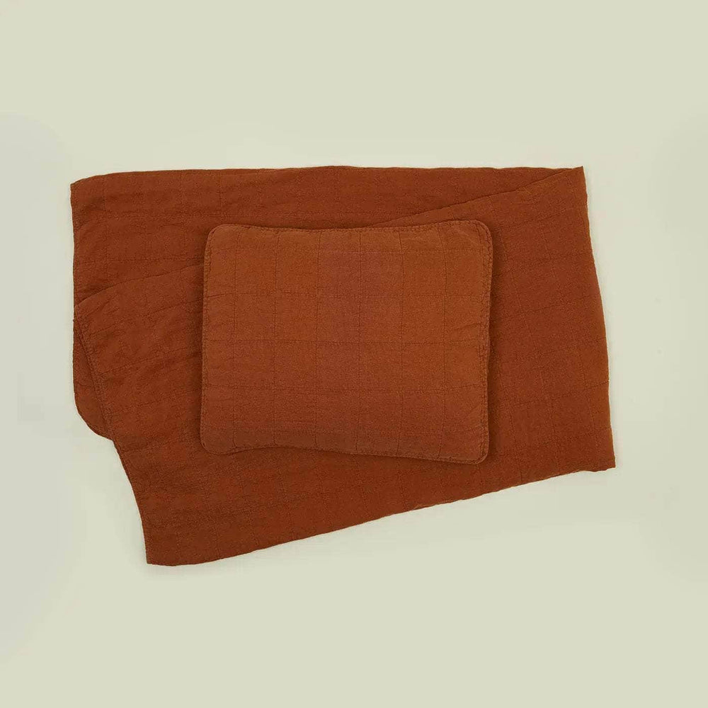 Simple Linen Quilt - Terracotta