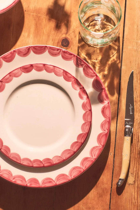 Pink Scallop Dinner Plate