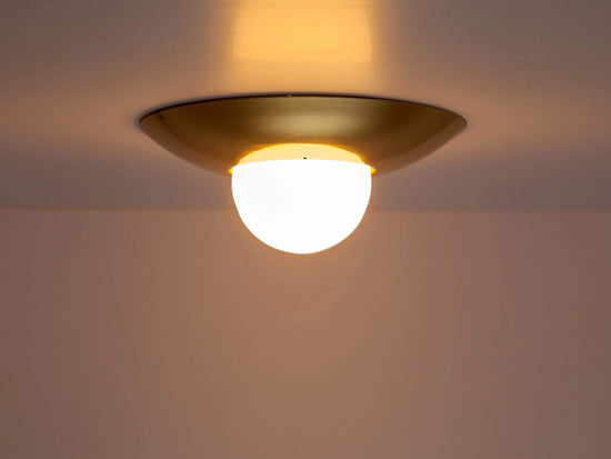 Brass dome flush ceiling light