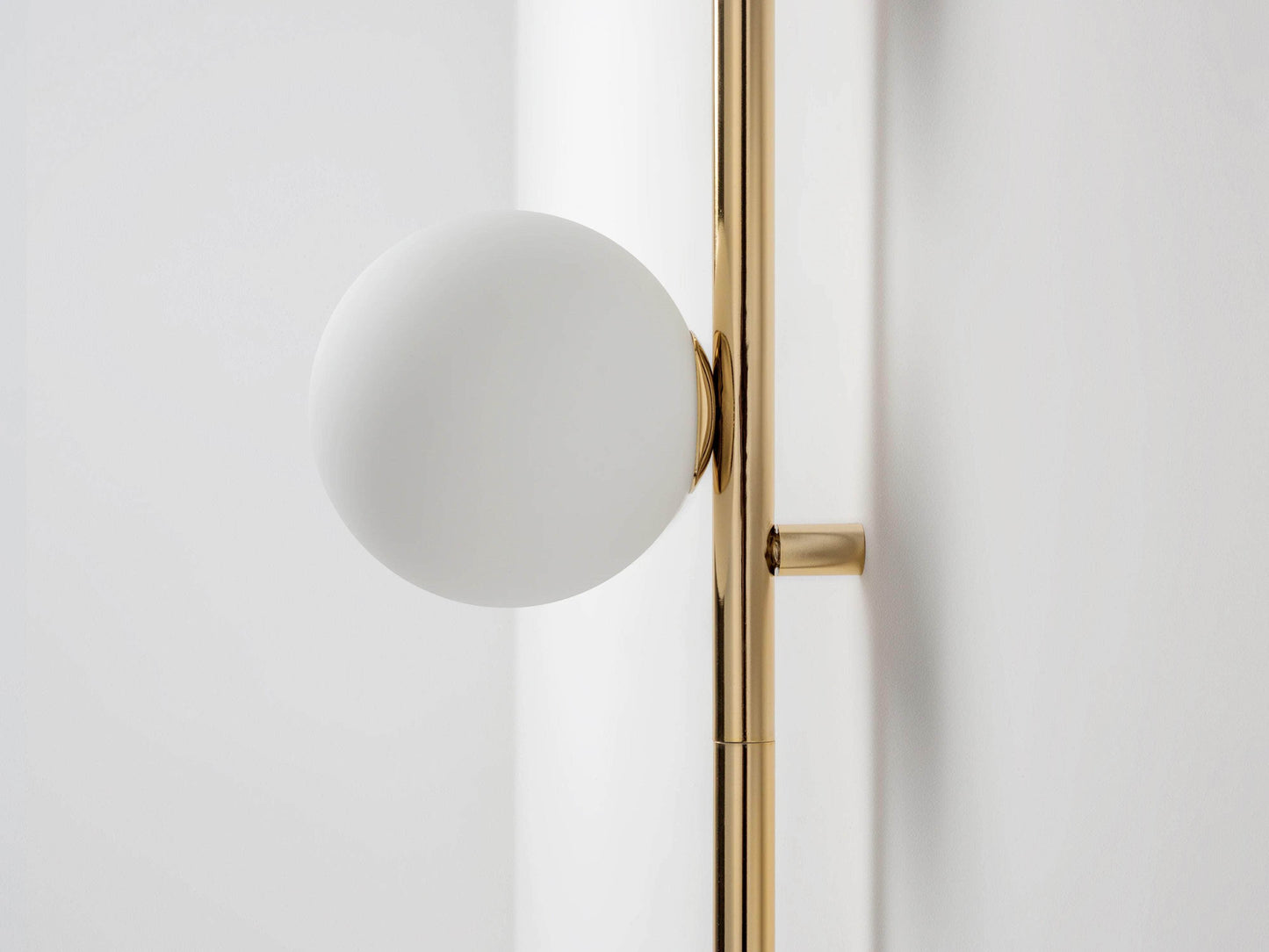 Brass bar opal ball wall light