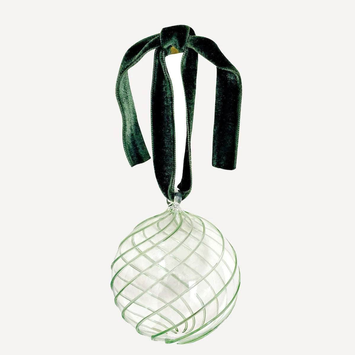 Swirl Glass Bauble - Green