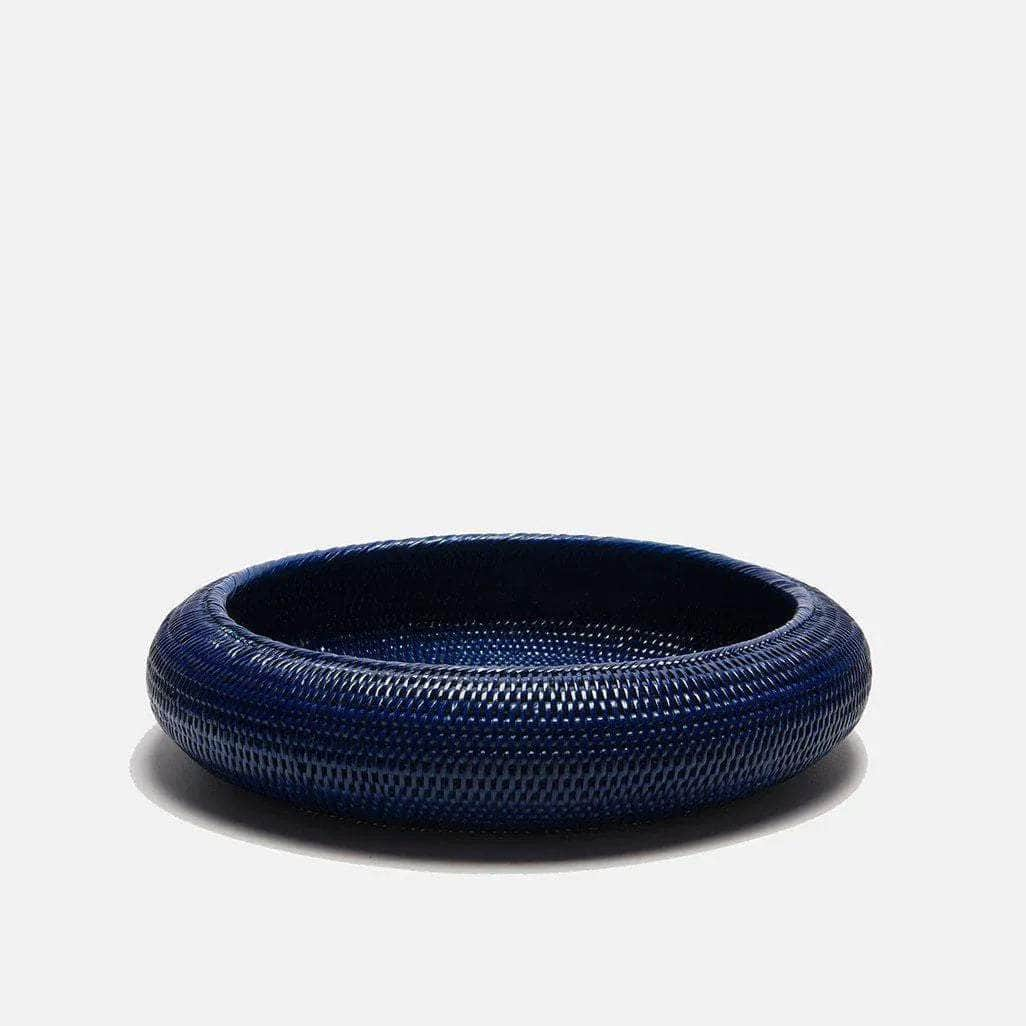 Inya Rattan Bowl | Large Dark Blue