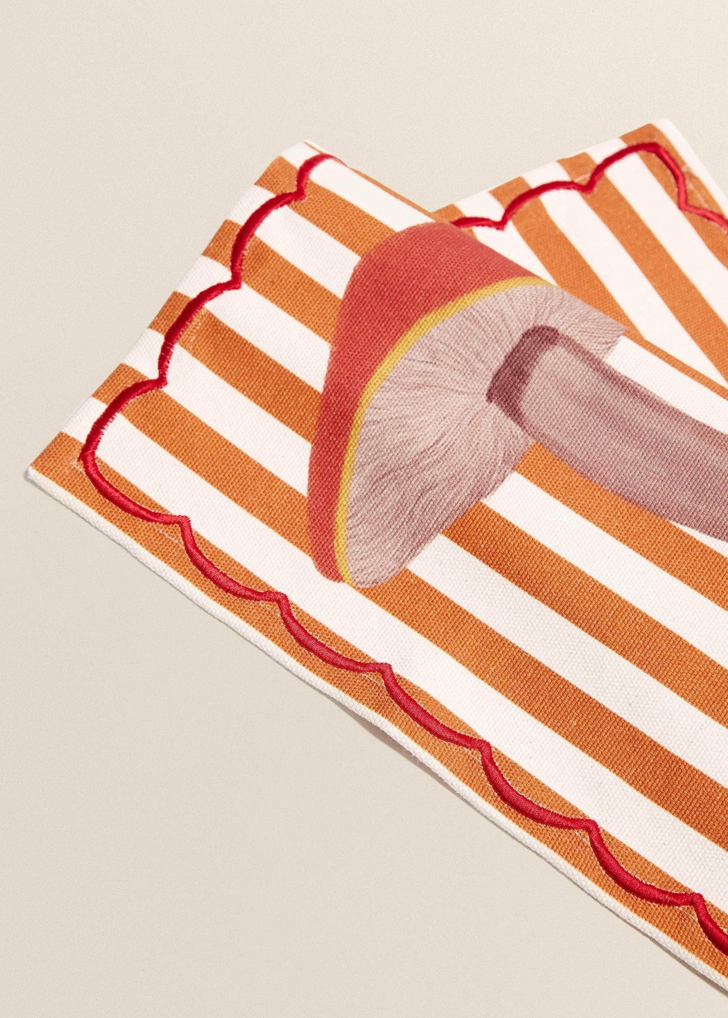 Orange Striped Mushroom Placemat