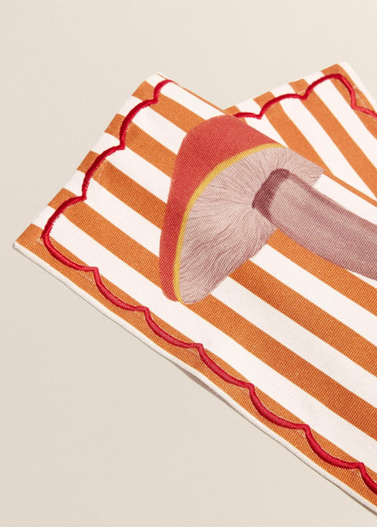 Orange Striped Mushroom Placemat