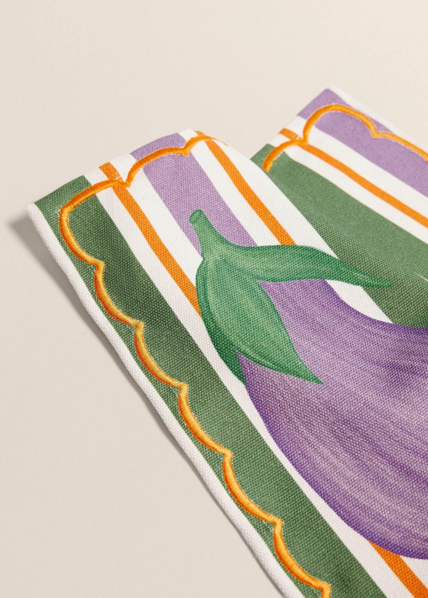 Cotton Striped Aubergine Placemat
