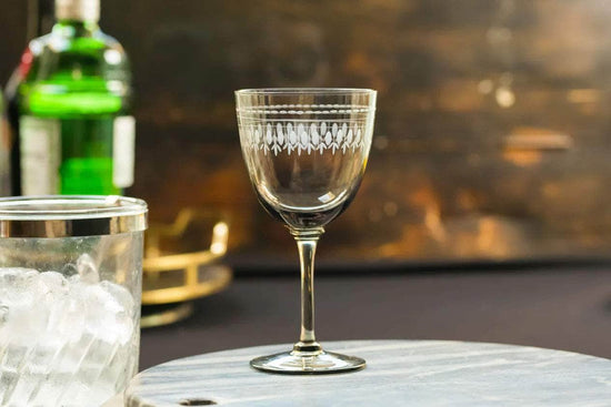 Smoky Crystal Wine Glasses with ovals design