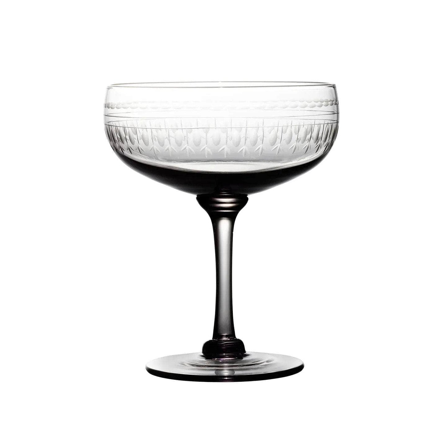 Smoky Crystal Cocktail Glasses with ovals design