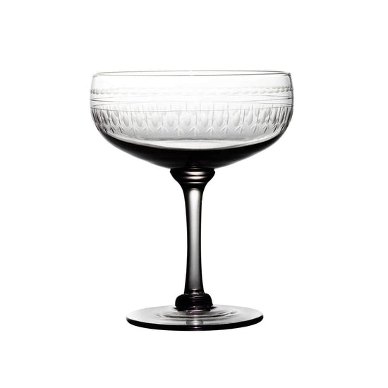 Load image into Gallery viewer, Smoky Crystal Cocktail Glasses with ovals design
