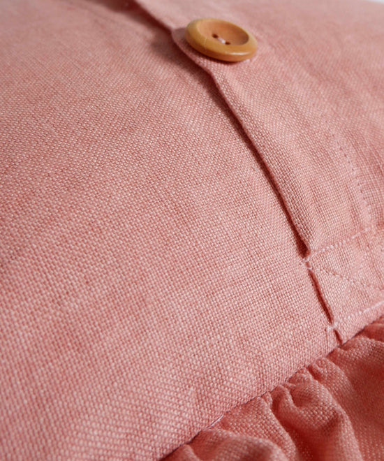 Load image into Gallery viewer, Square Ruffles Cushion in Salmon
