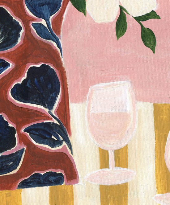 Blushing Rosé Acrylic Painting