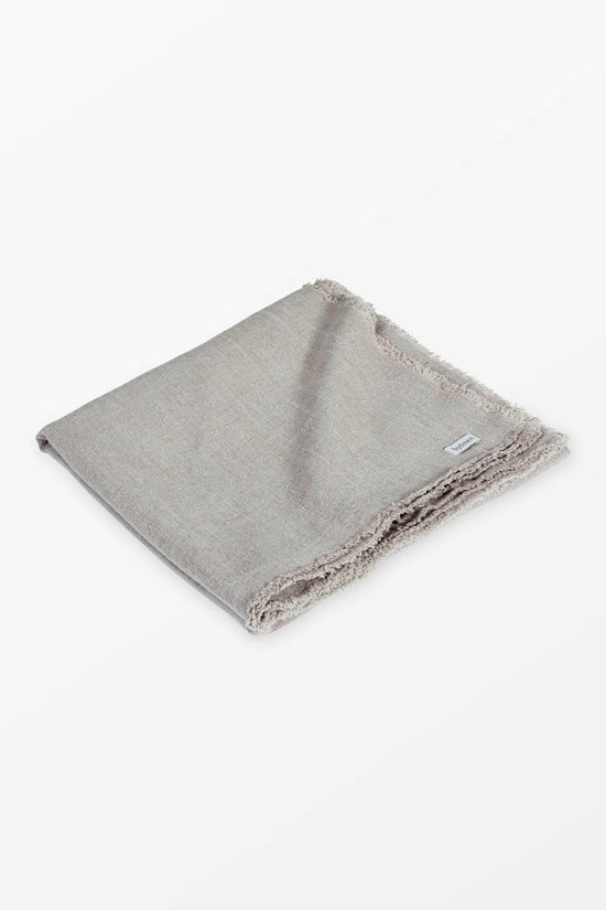 Grey Fringed Linen Tablecloth