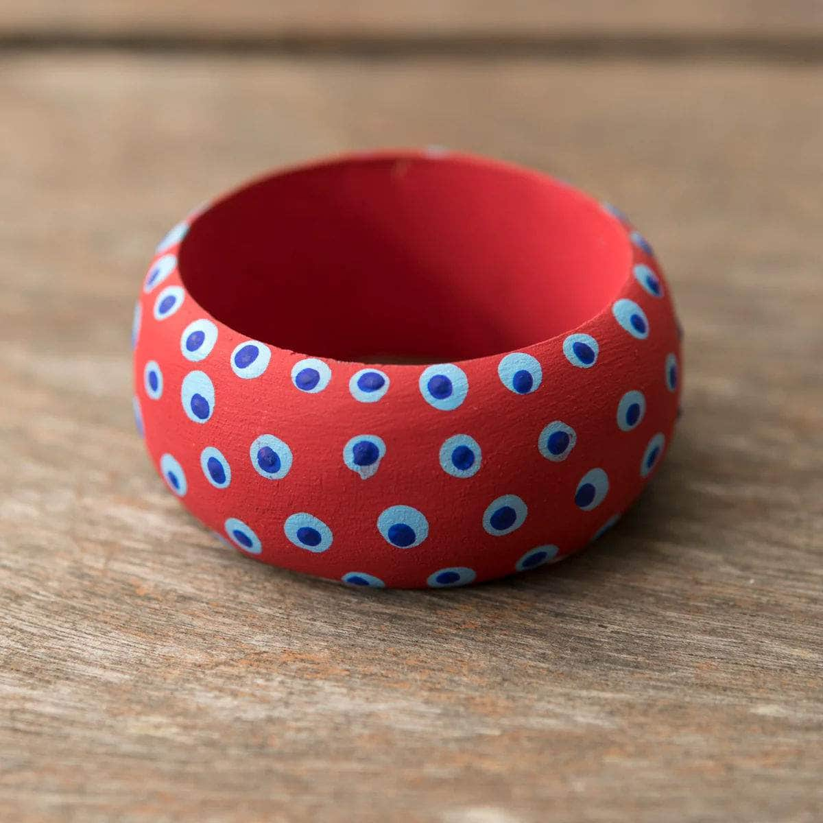 Wooden Dots Napkin Holder - Red