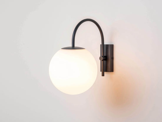 Charcoal grey hanging globe wall light