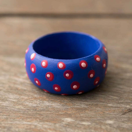 Wooden Dots Napkin Holder - Dark Blue