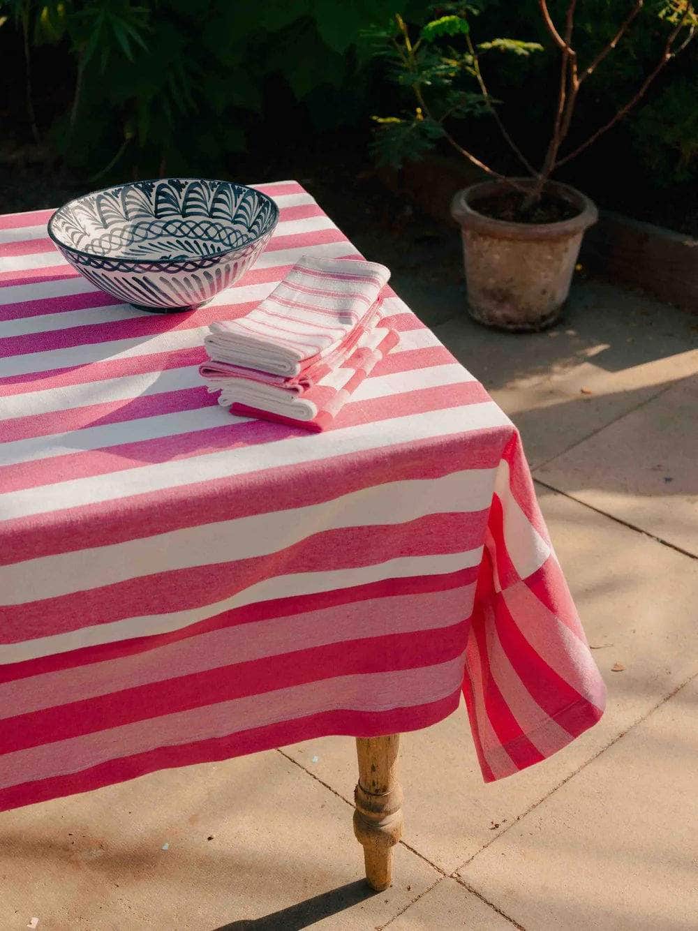 Punch Pink Stripe Napkins (Set of 2)