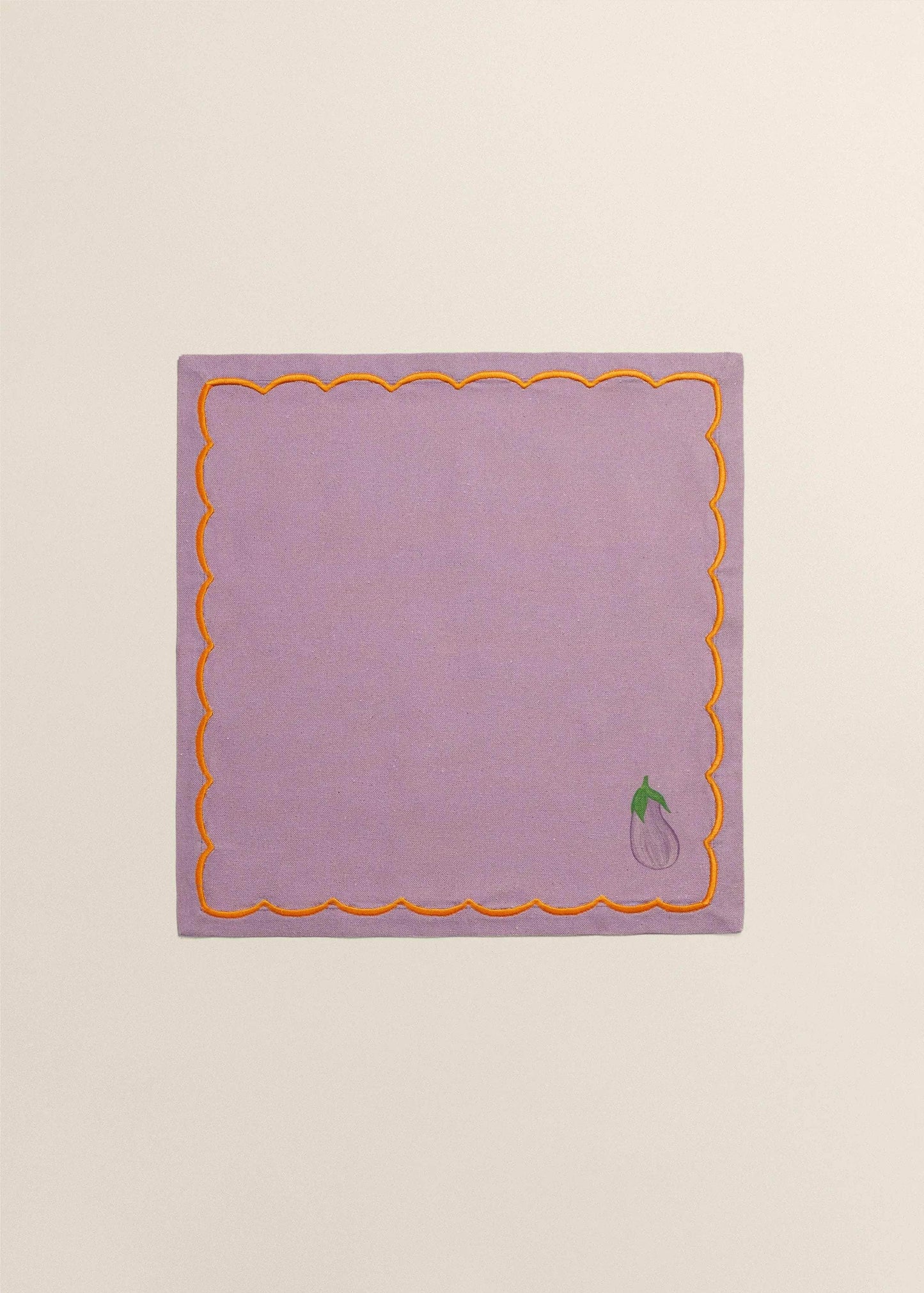 Load image into Gallery viewer, Purple and Orange Linen Veggies Napkins (Set of 4)
