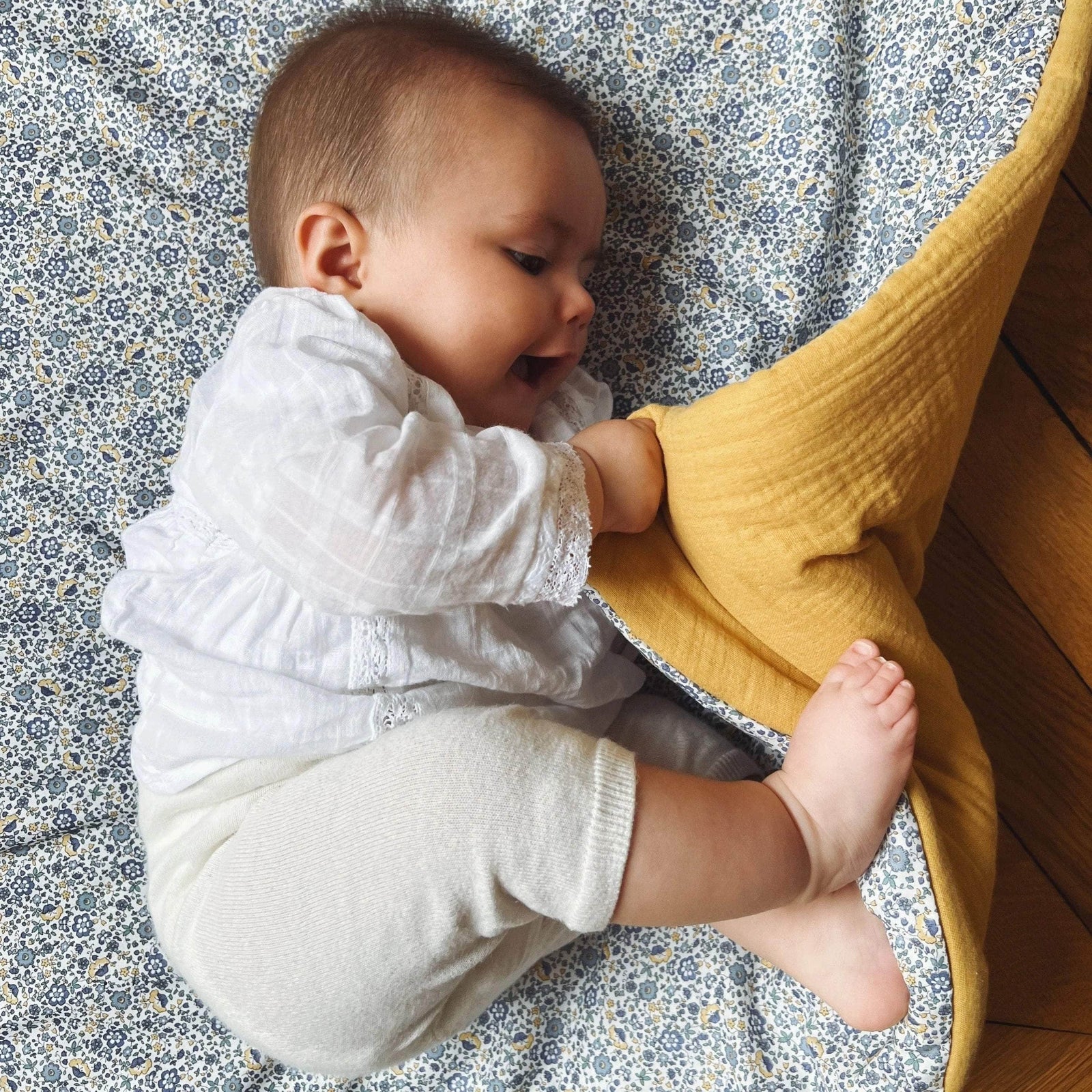 Baby's Playmat - Blue/Mustard