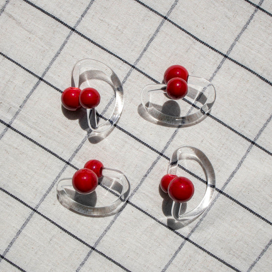 Set of 4 Red Napkin Rings