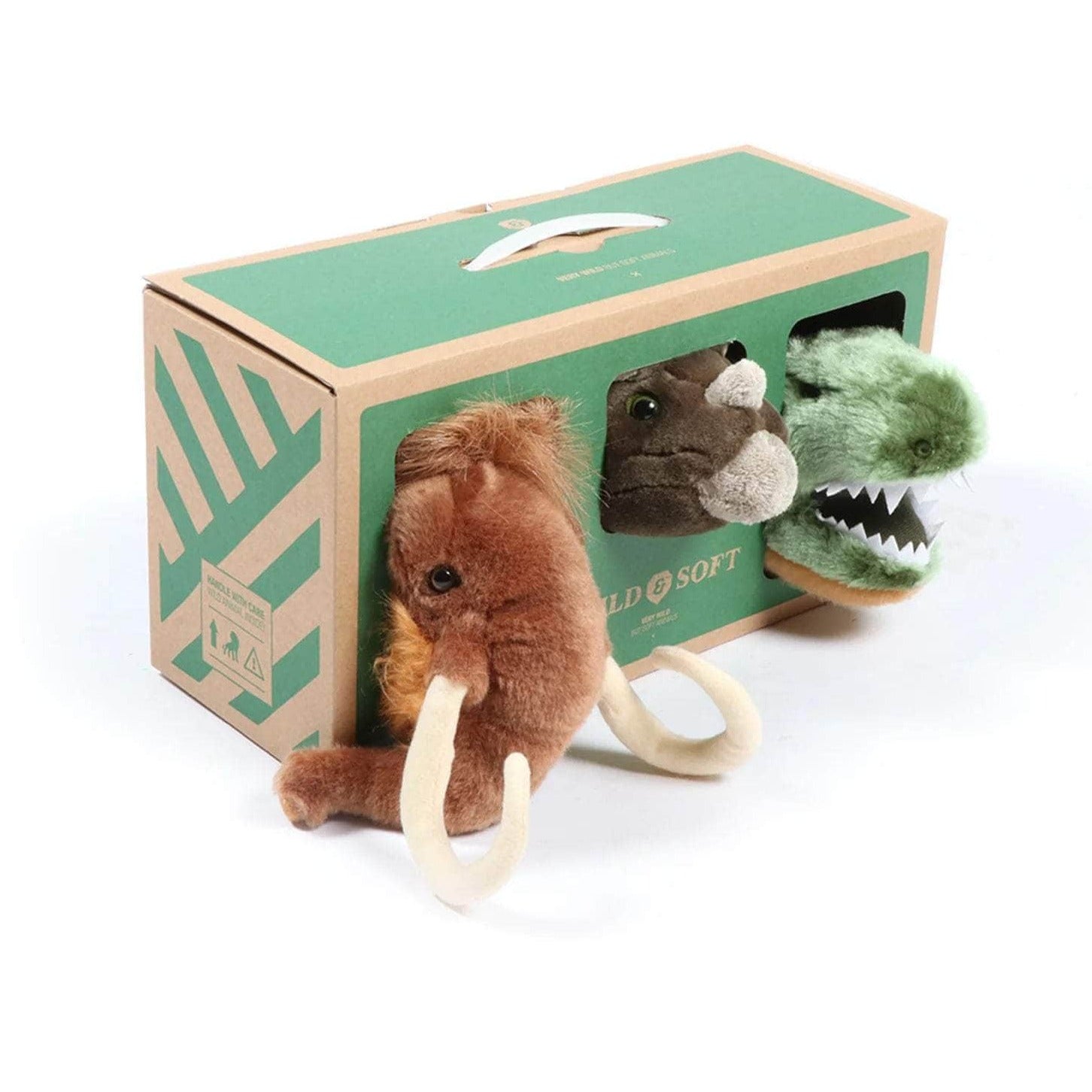 Prehistoric Box Set of 3 Wall Mini Mounted Plush Heads