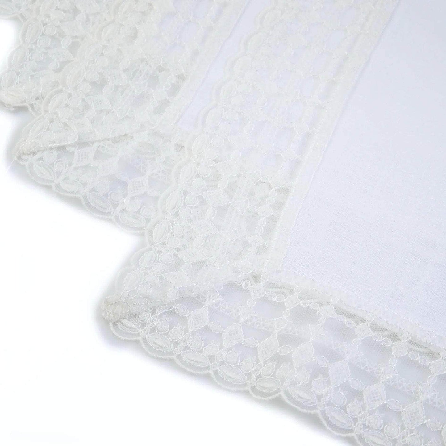 White Linen Placemat with Lace Trim