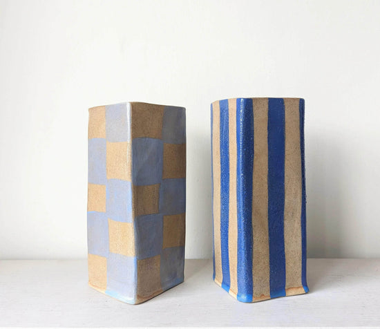 Check, Stripe & Gingham Large Square Vases