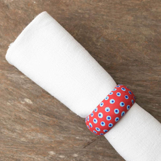 Wooden Dots Napkin Holder - Red