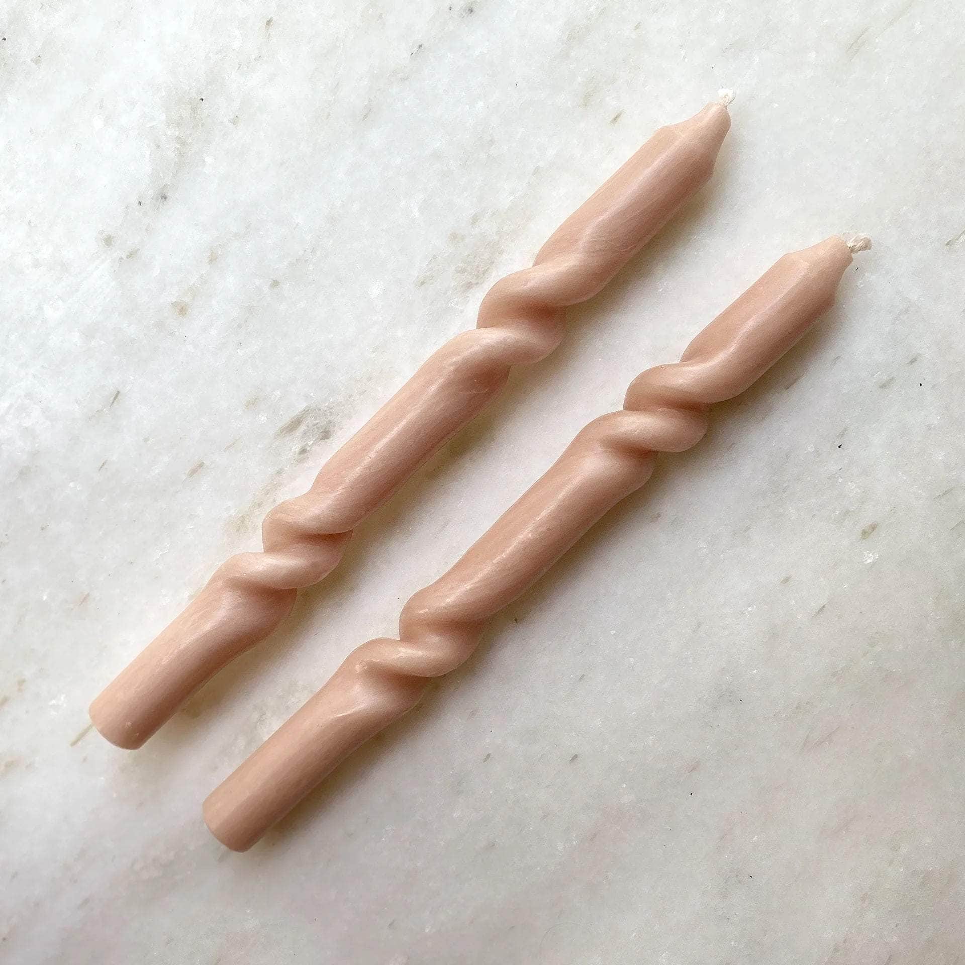 Barely Pink Double Twist Candles