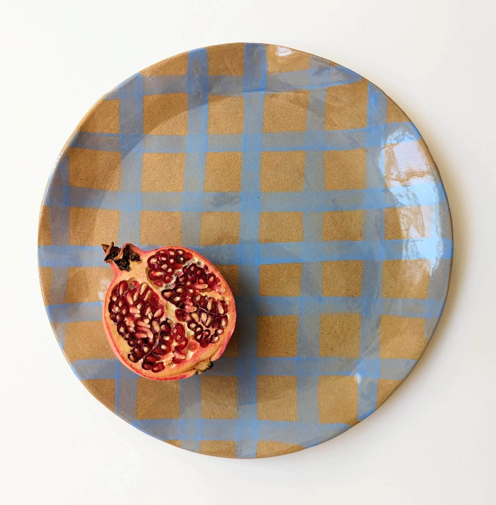 Blue Gingham Serving Platter