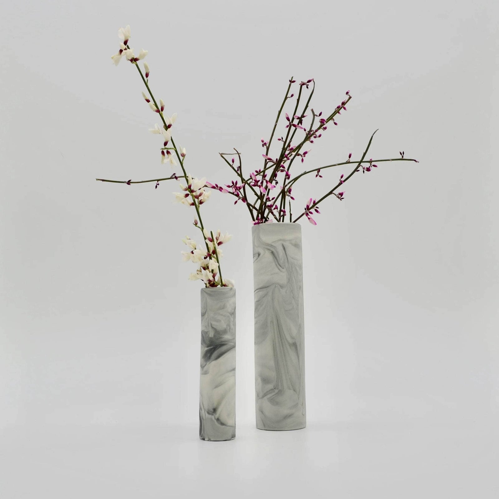 Stem Vase Marble Grey