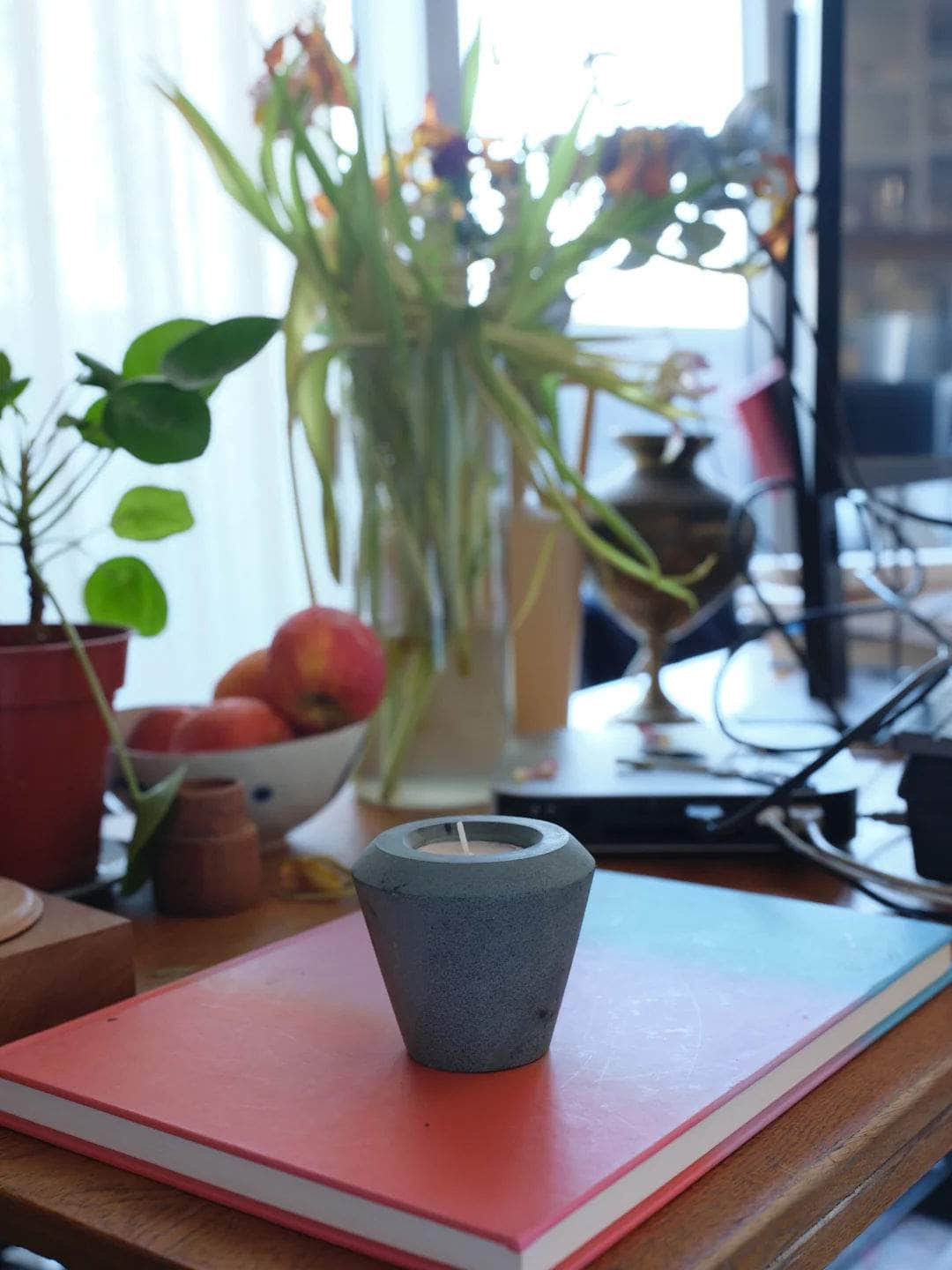 Cone of Stone Candle Holder