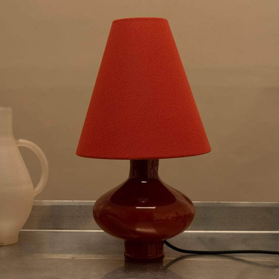 Dark Red Conical Glass Lamp II