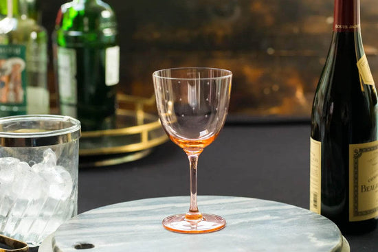 Rose Crystal Wine Glasses with stars design