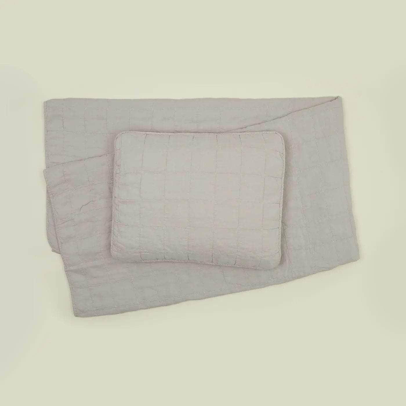 Simple Linen Quilt - Light Grey