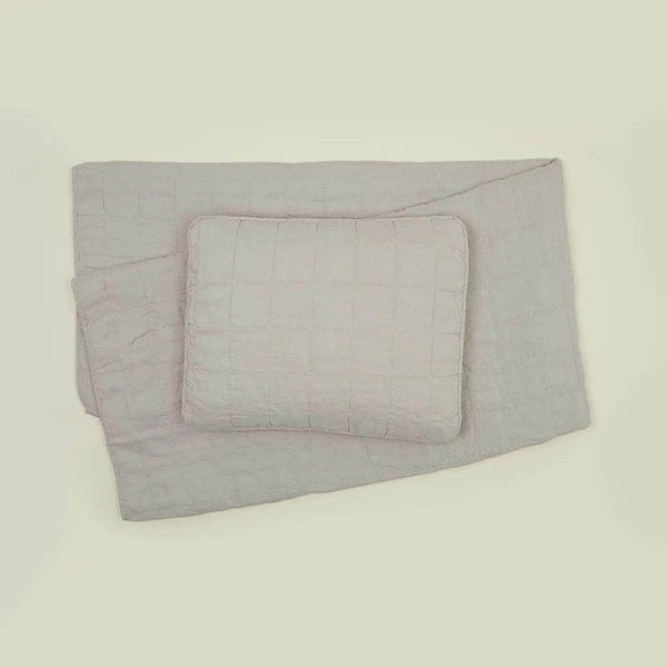 Simple Linen Quilt - Light Grey