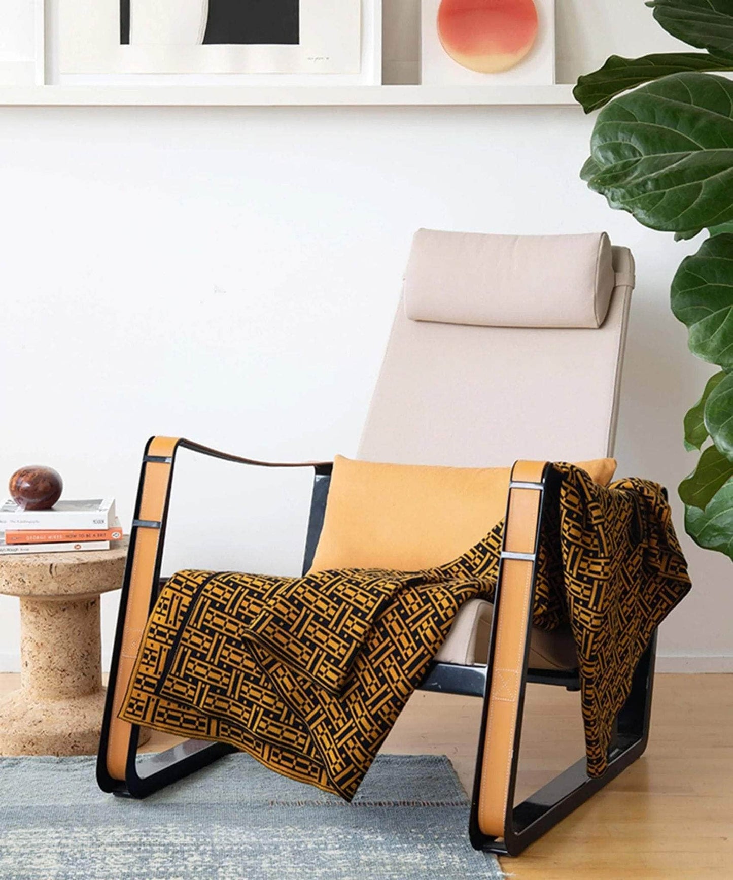 Parquet Merino Wool Blanket | Saffron