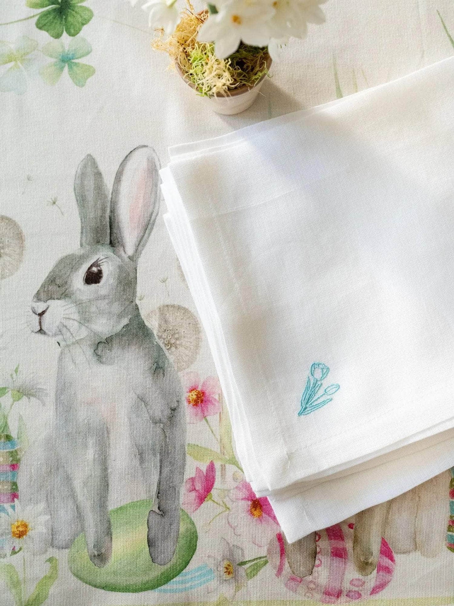 Load image into Gallery viewer, Embroidered Easter Napkins, Set of Four
