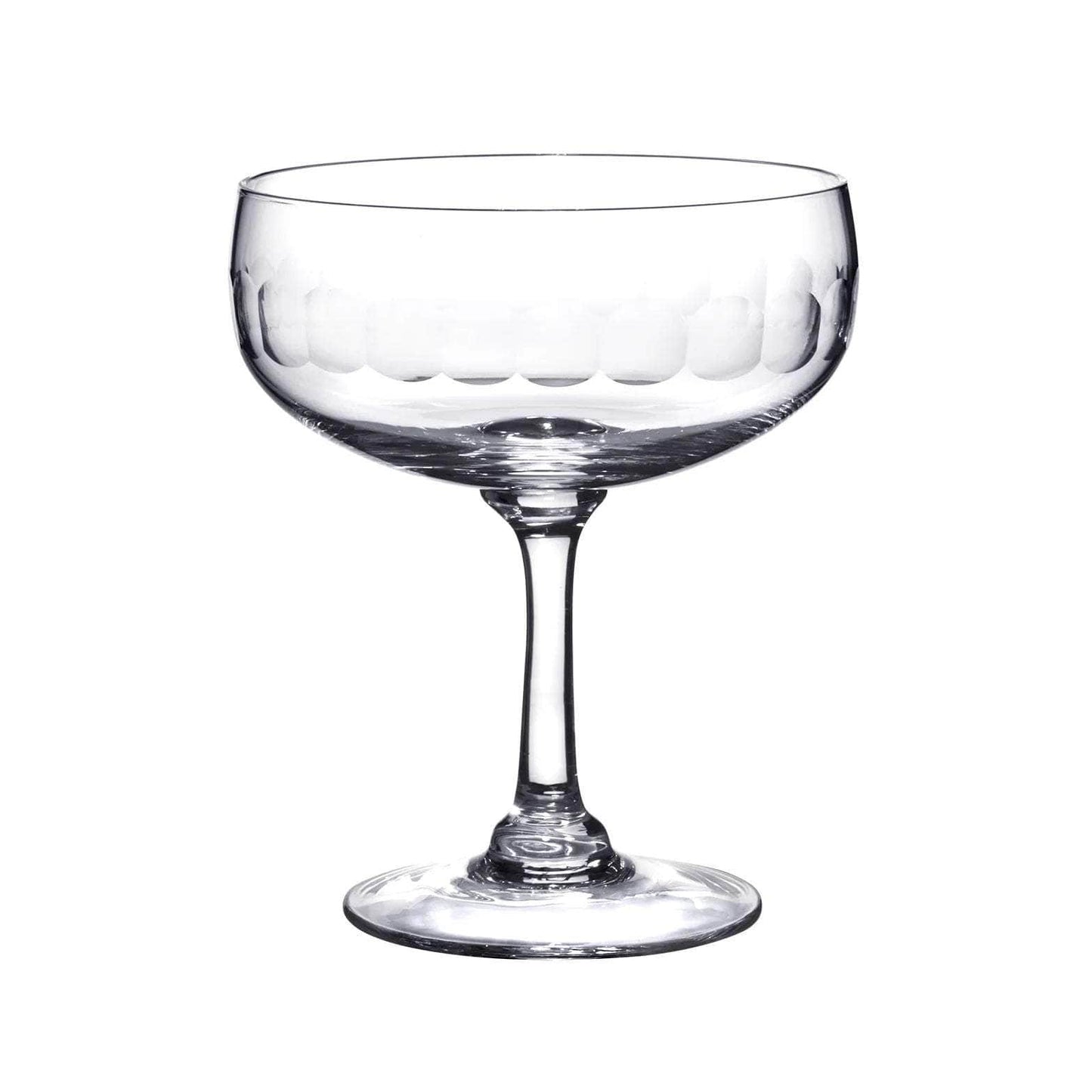 Crystal Martini Glasses With Lens Design, Set of 2