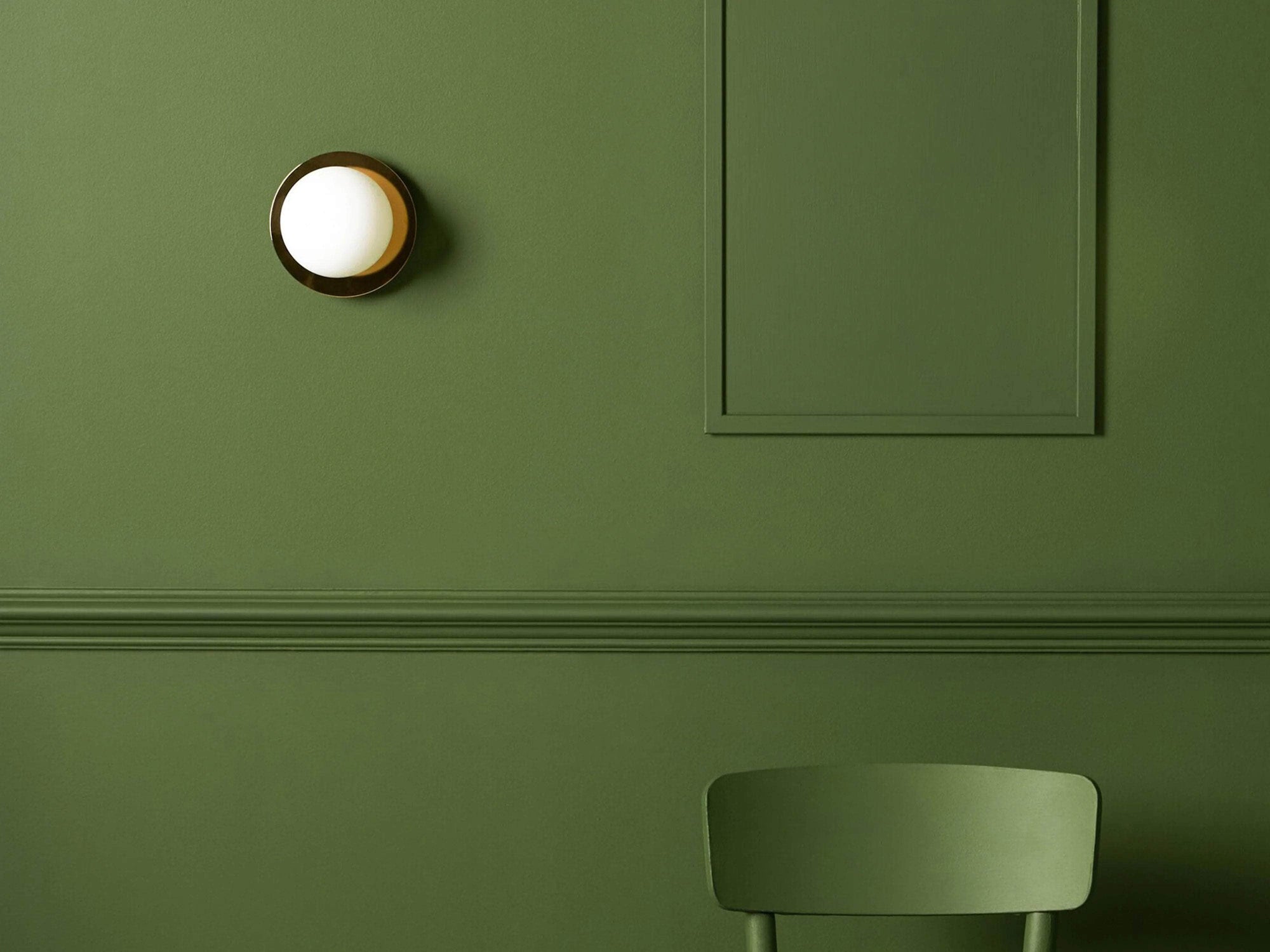 Brass opal disc wall light