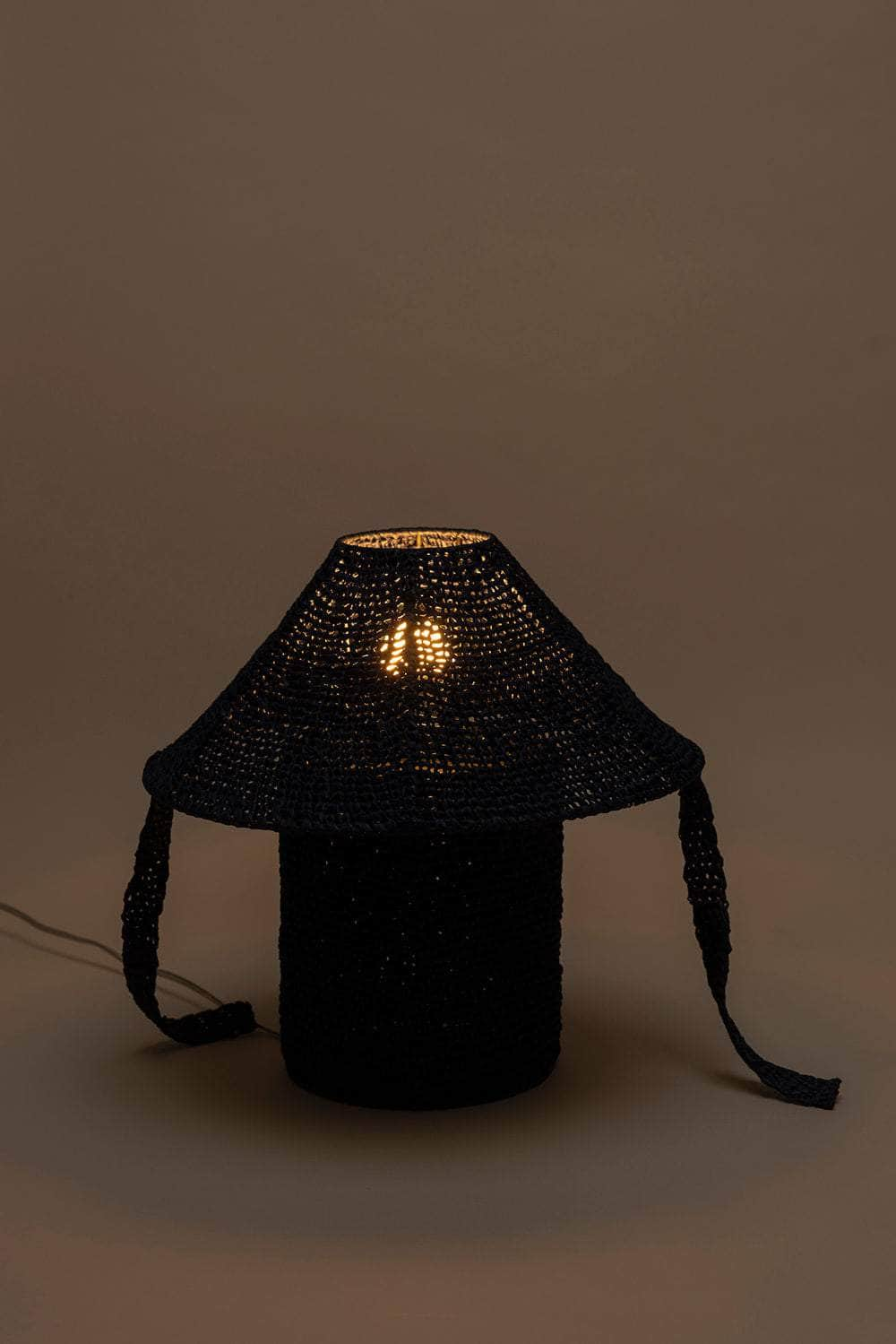 Black Crochet Lamp